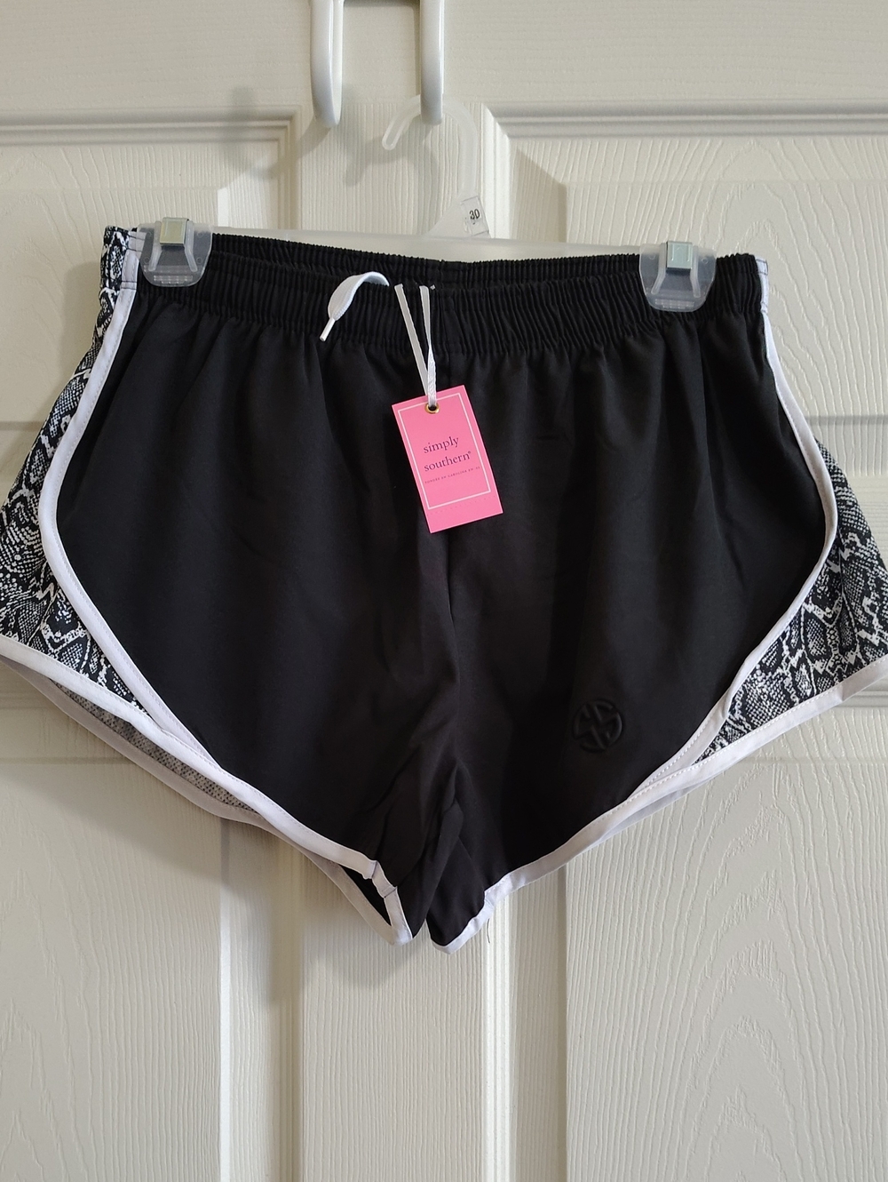 Simply Southern Black Athletic Shorts with White Trim